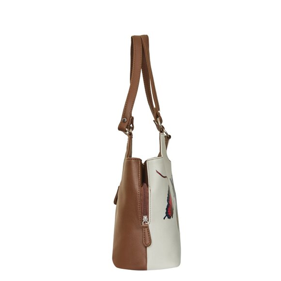 Genuine Leather Printed Shoulder Tote Bag for Women–Top Handle Handbag Daily Use - Picture 8 of 9